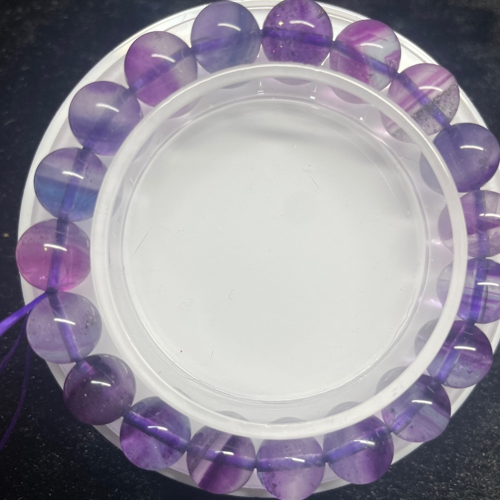 Gorgeous Fluorite w/pyrite gemstone stretch bracelet